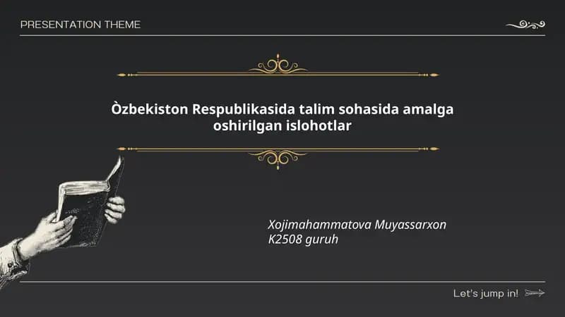 Talim sohasida islohotlar