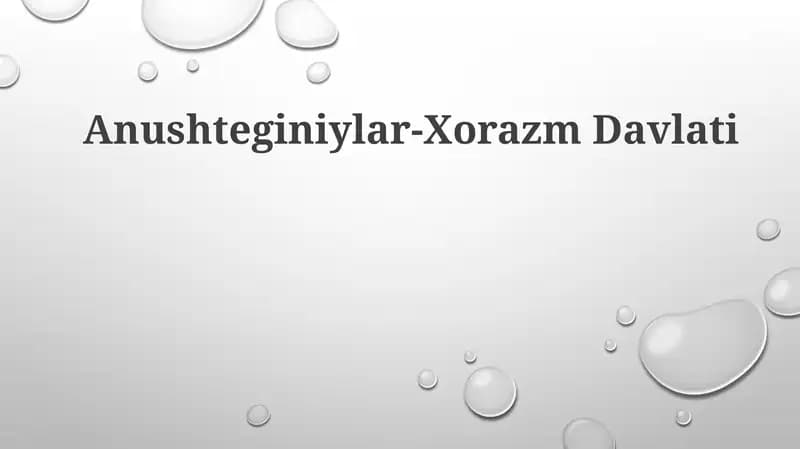 Anushteginiylar-Xorazm Davlati