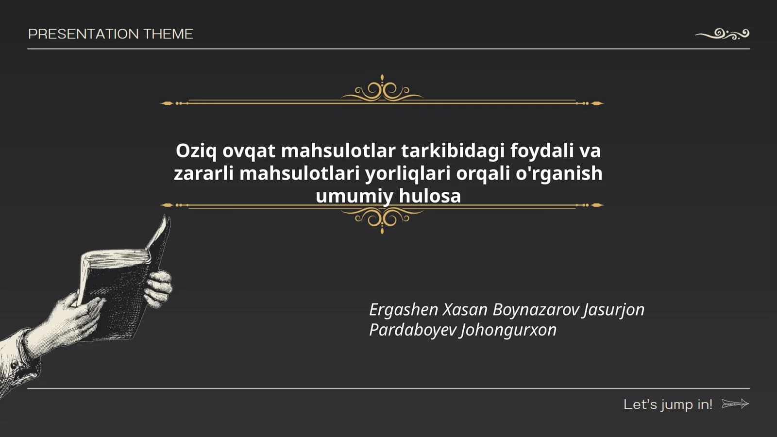 Oziq ovqat mahsulotlar tarkibidagi foydali va zararli mahsulotlari yorliqlari orqali o'rganish umumiy hulosa