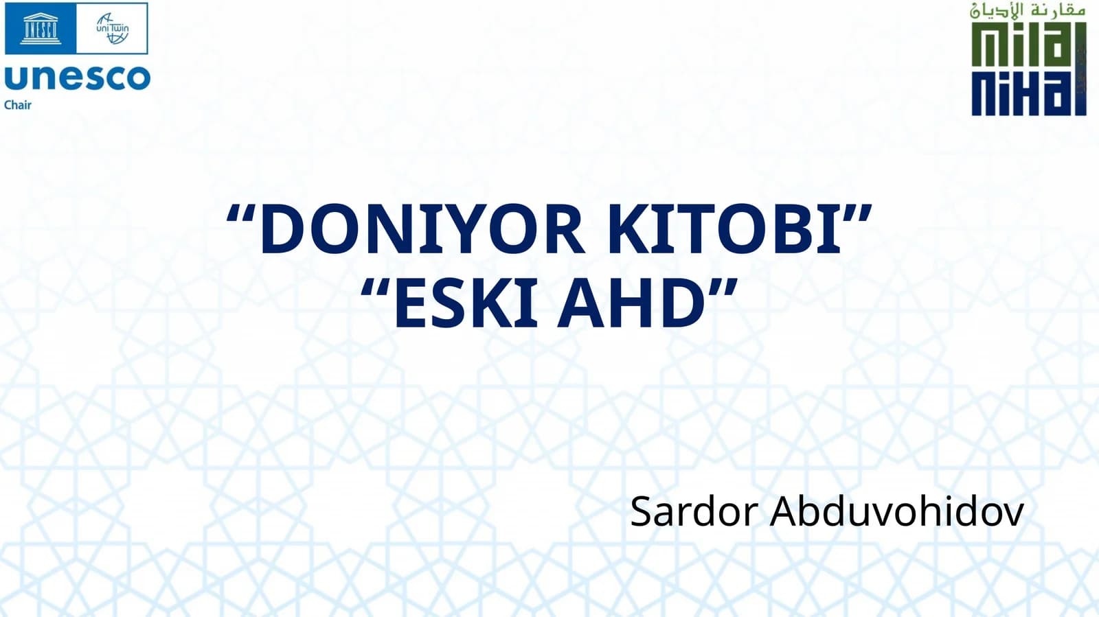 "DONIYOR KITOBI" "ESKI AHD"
