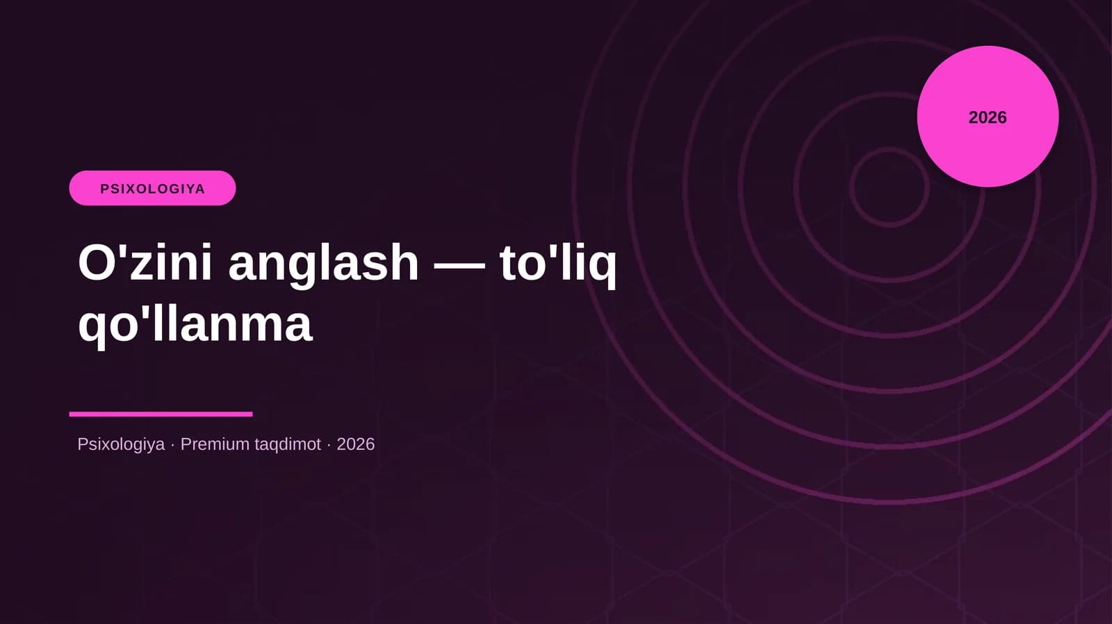 O'zini anglash — to'liq qo'llanma