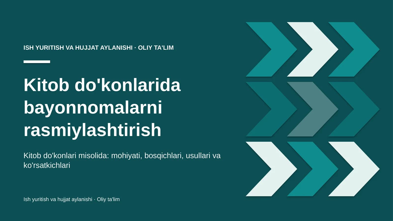 Kitob do'konlarida bayonnomalarni rasmiylashtirish