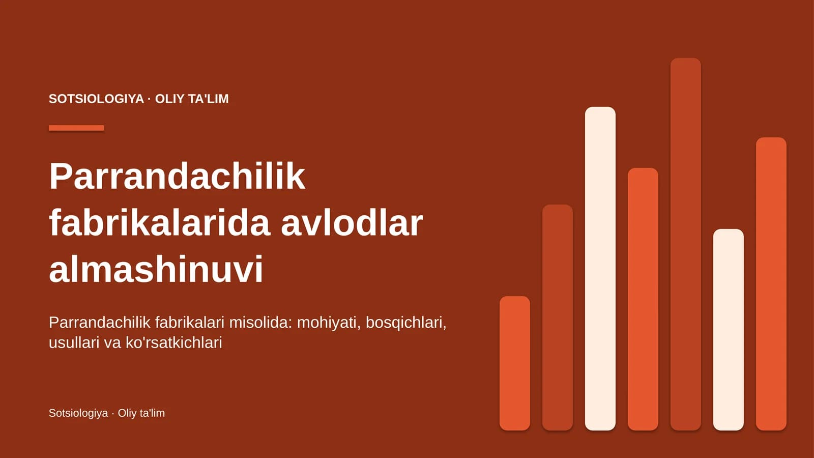 Parrandachilik fabrikalarida avlodlar almashinuvi