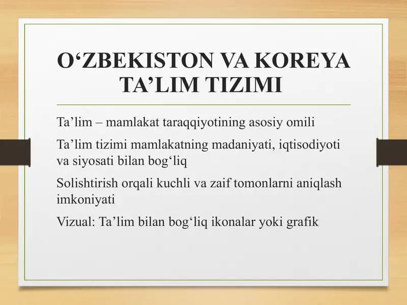 O‘ZBEKISTON VA KOREYA TA’LIM TIZIMI