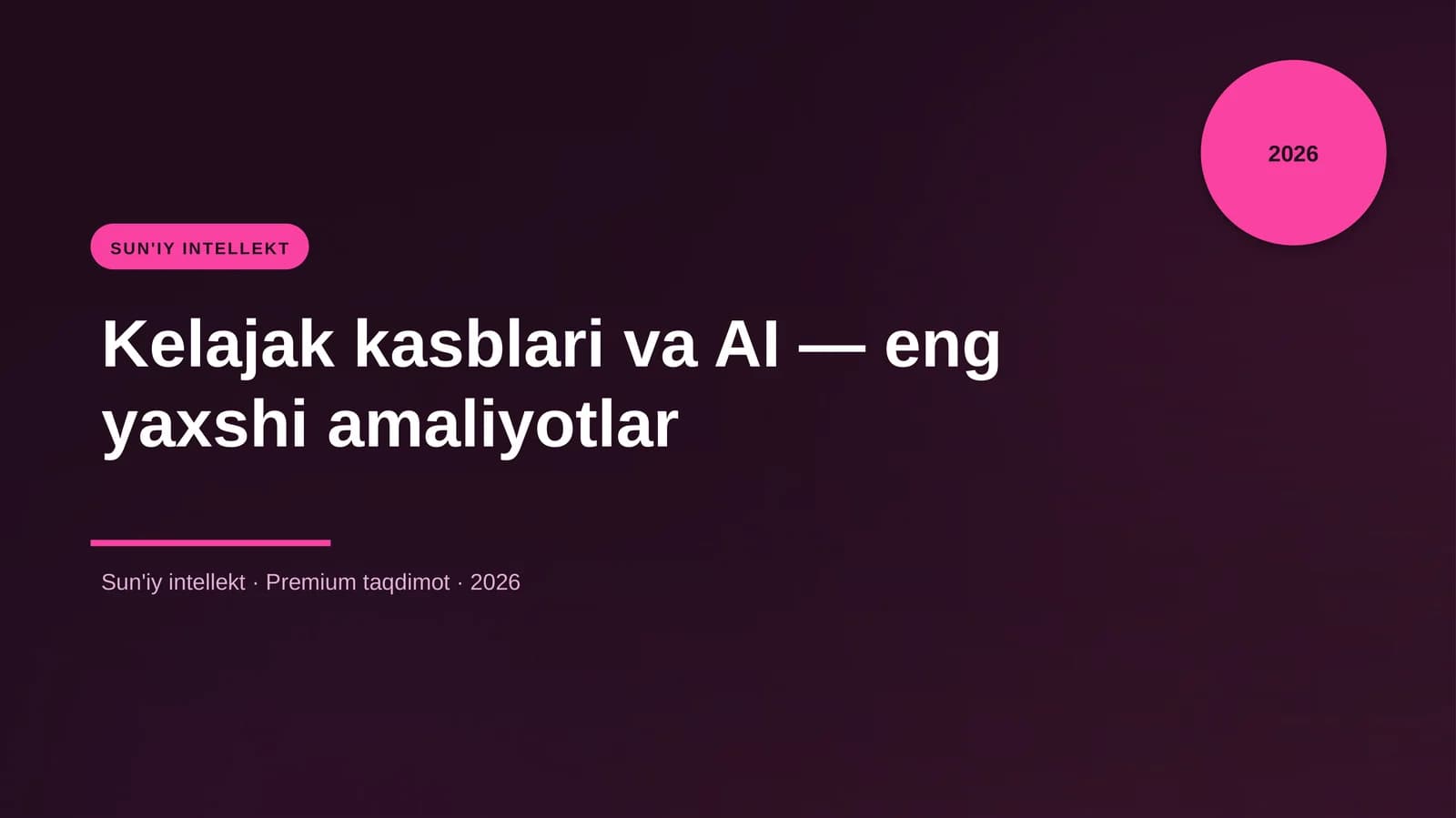 Kelajak kasblari va AI — eng yaxshi amaliyotlar