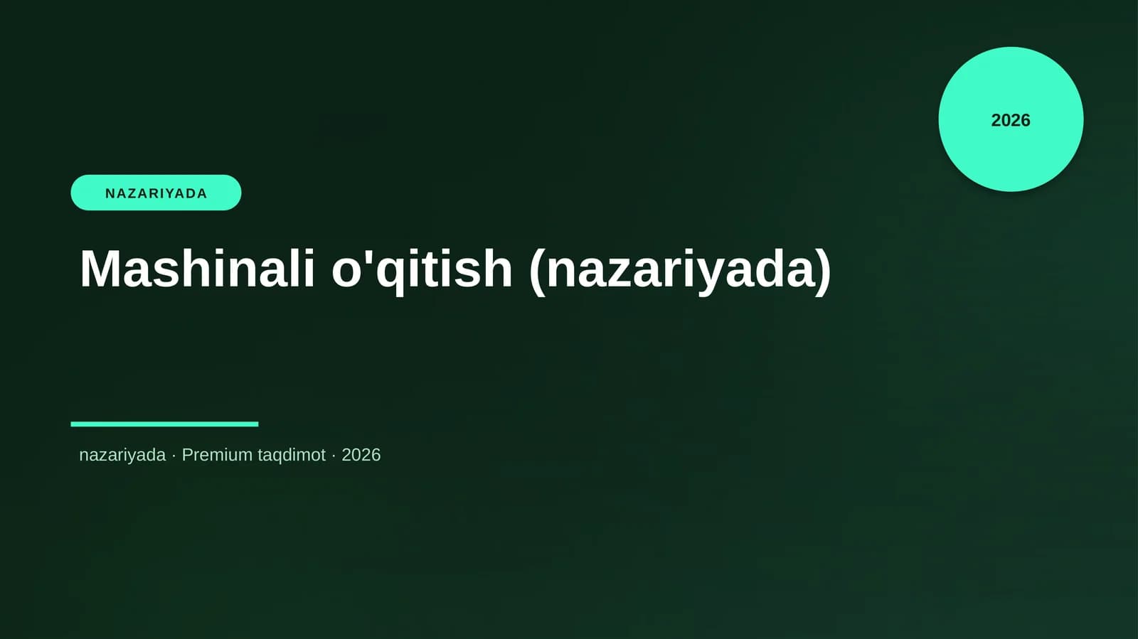 Mashinali o'qitish (nazariyada)