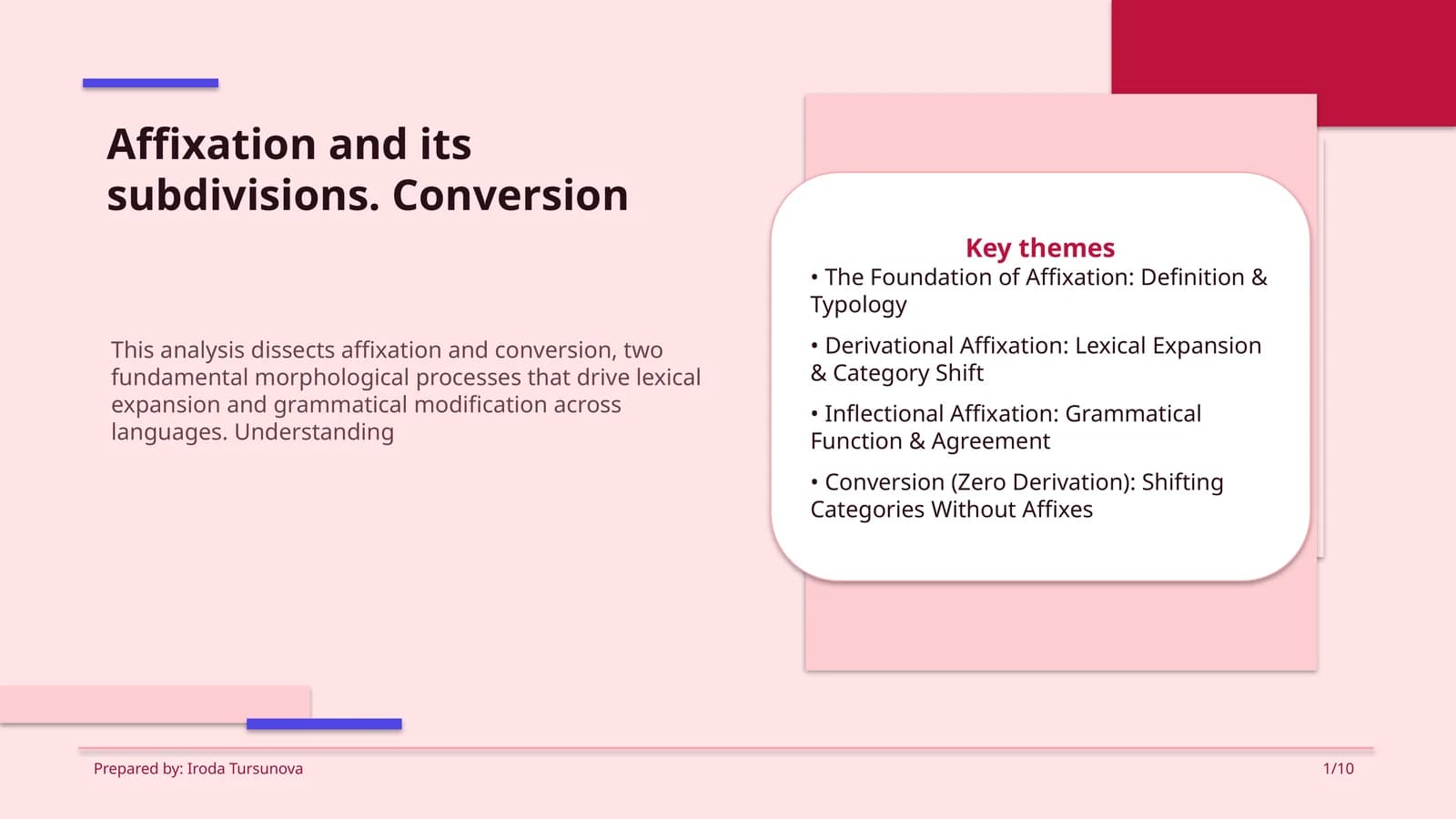Affixation and Conversion Analysis