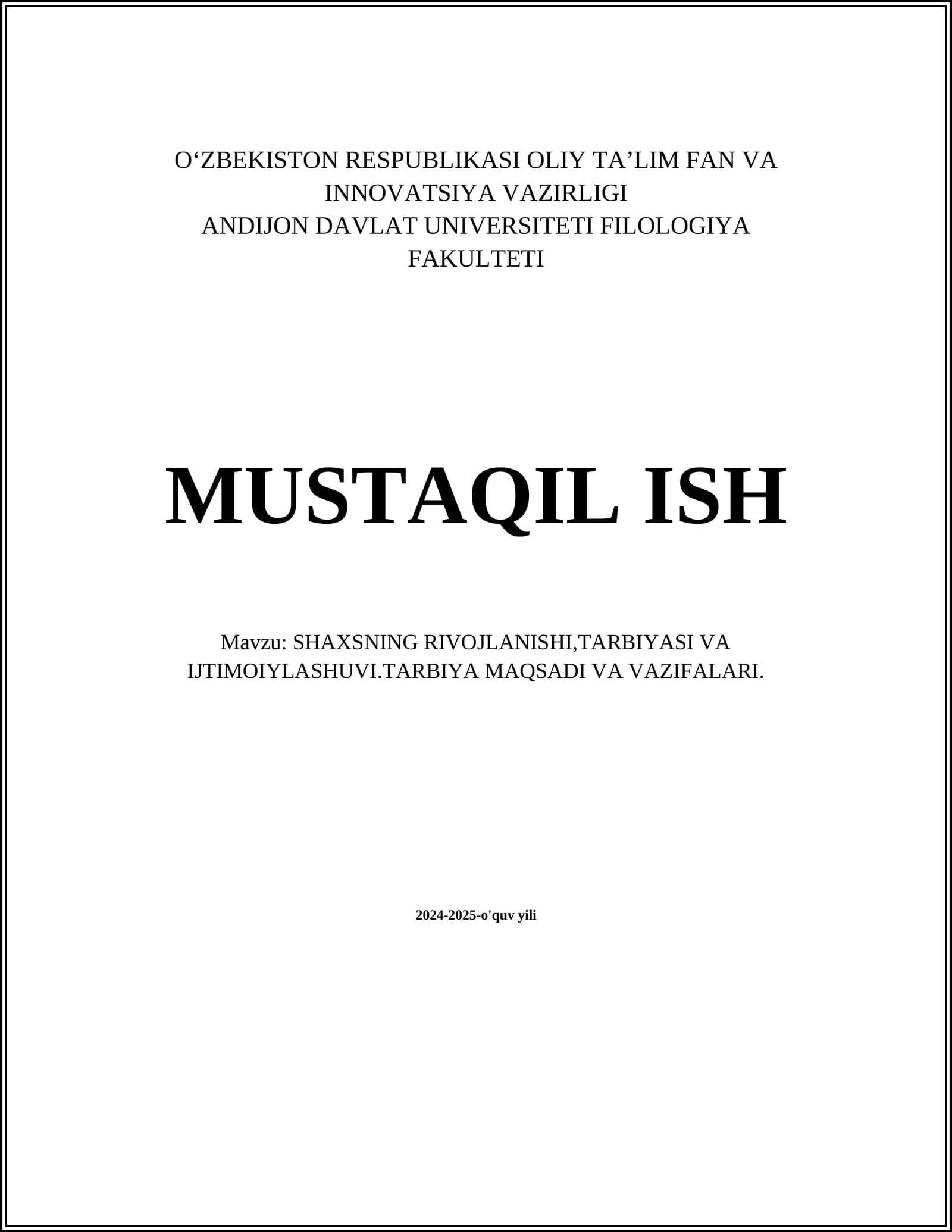MUSTAQIL ISH