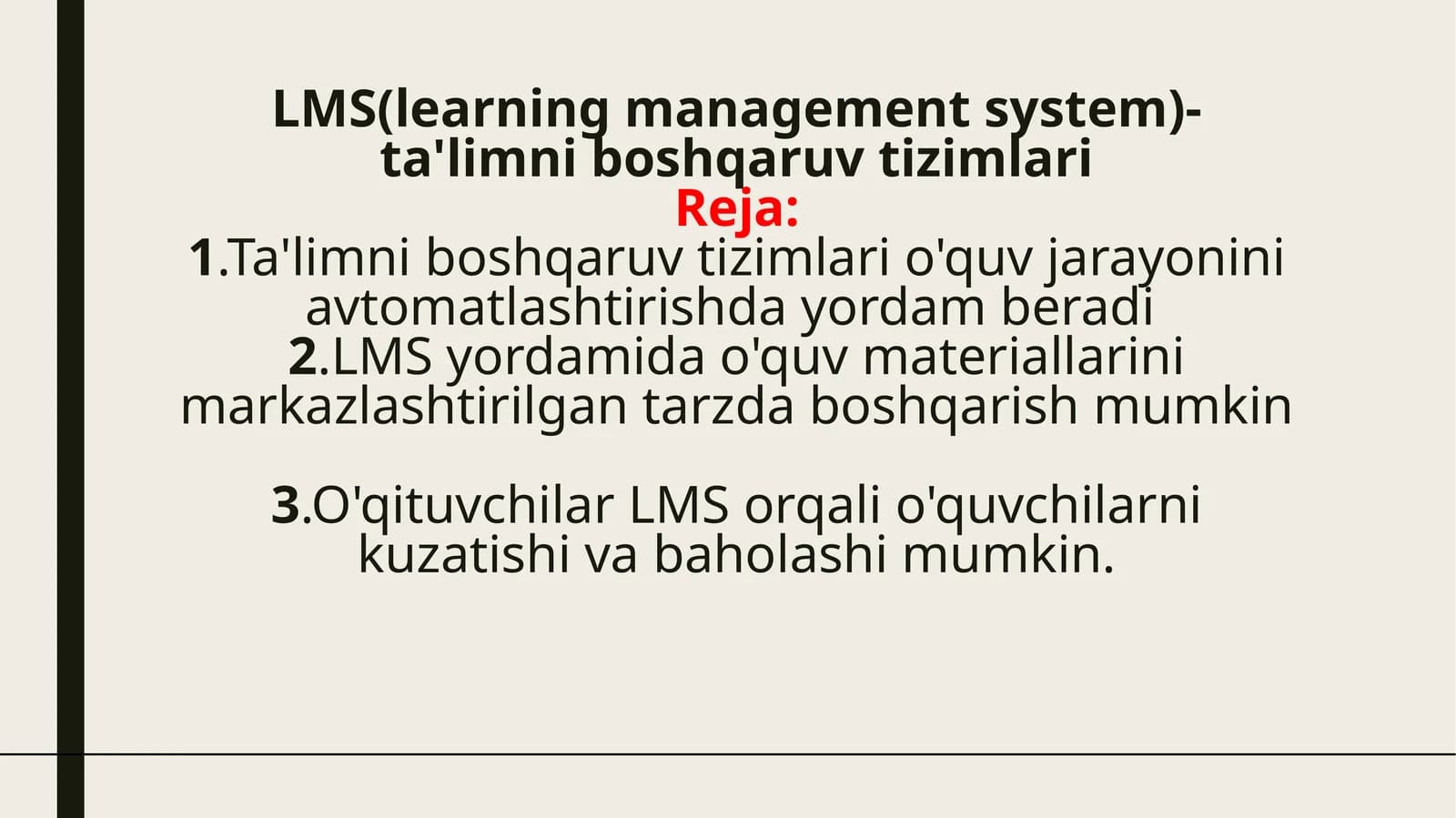 LMS(learning management system)-ta'limniboshqaruvtizimlari