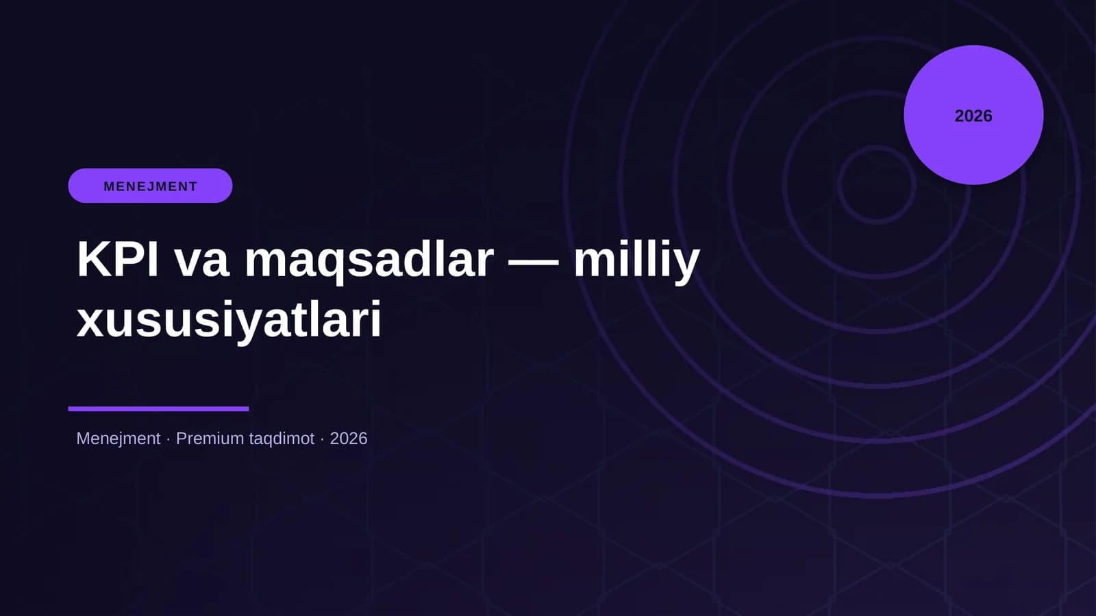 KPI va maqsadlar — milliy xususiyatlari
