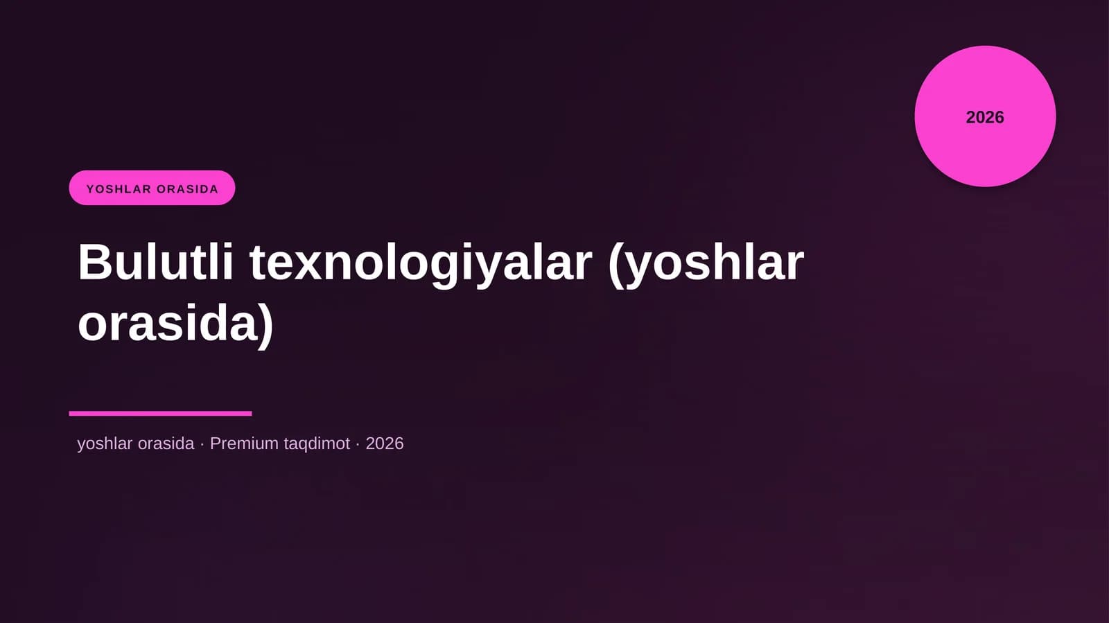Bulutli texnologiyalar (yoshlar orasida)