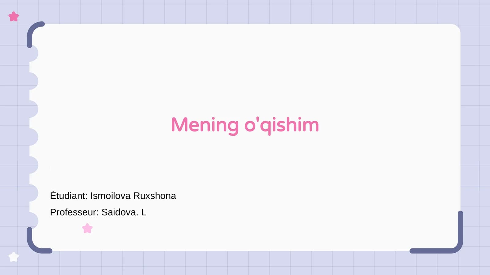 Mening o'qishim