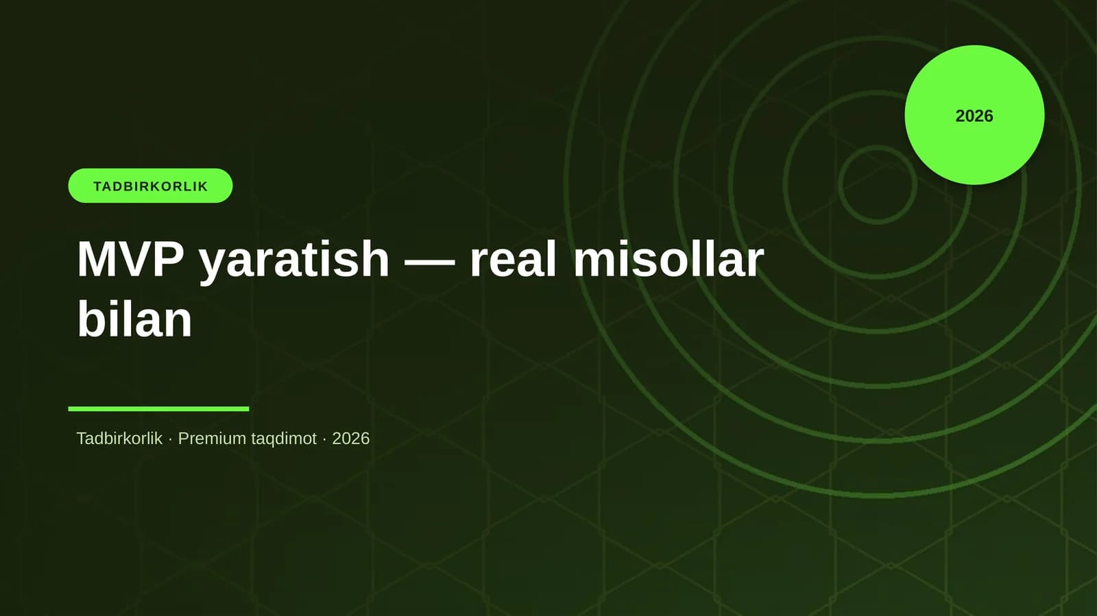 MVP yaratish — real misollar bilan