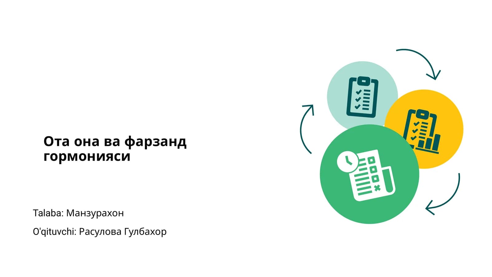 Ота она ва фарзанд гормонияси