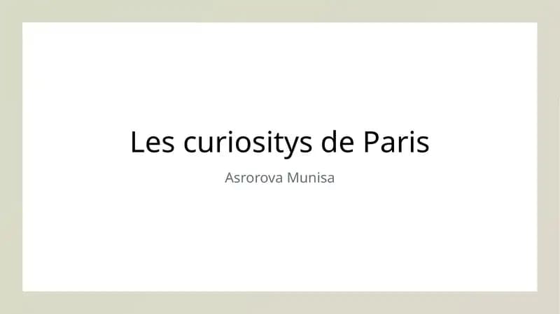 Les curiositys de Paris