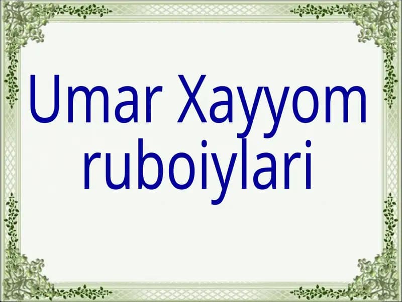 UmarXayyom