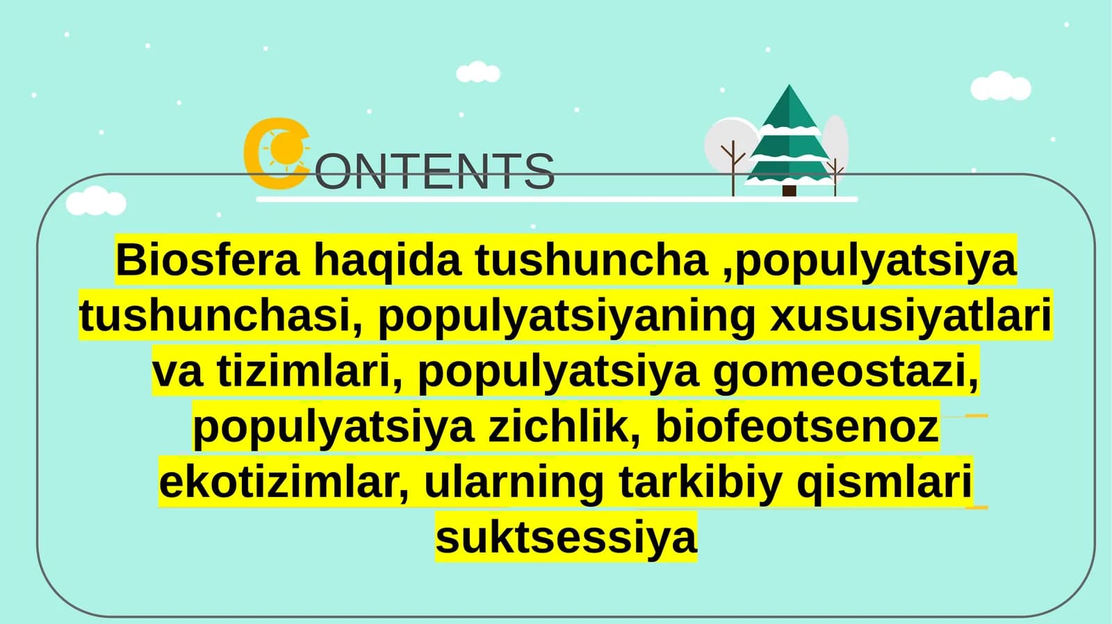 Biosfera haqida tushuncha