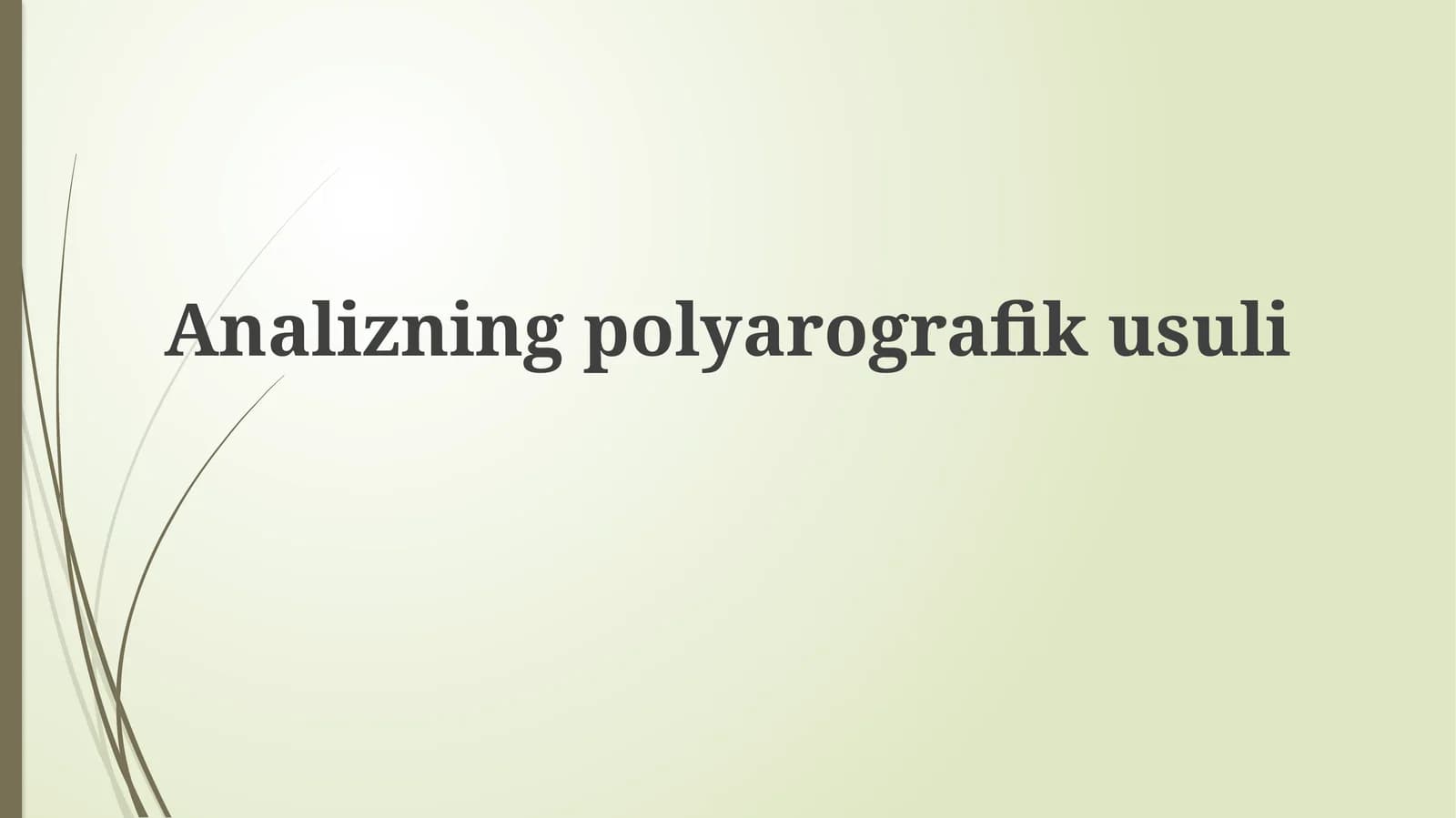 Polarografiya Analiz Metodi