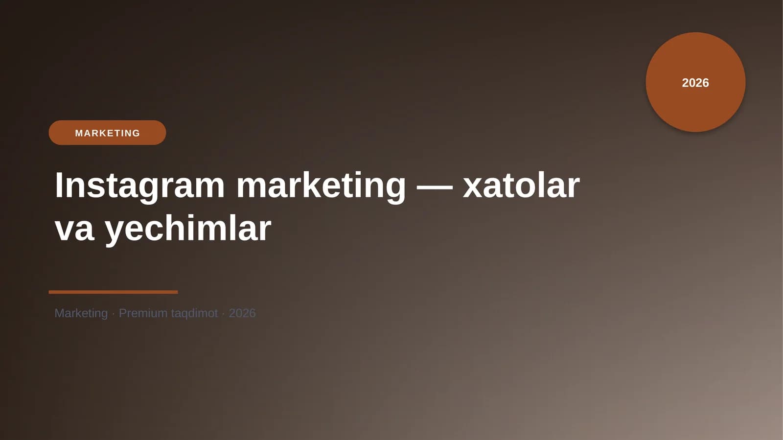 Instagram marketing — xatolar va yechimlar