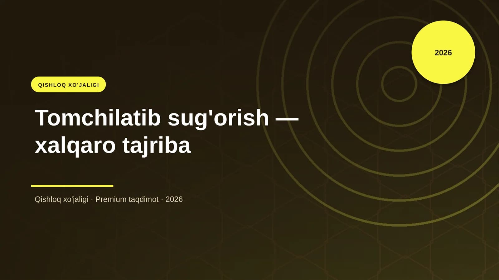 Tomchilatib sug'orish — xalqaro tajriba