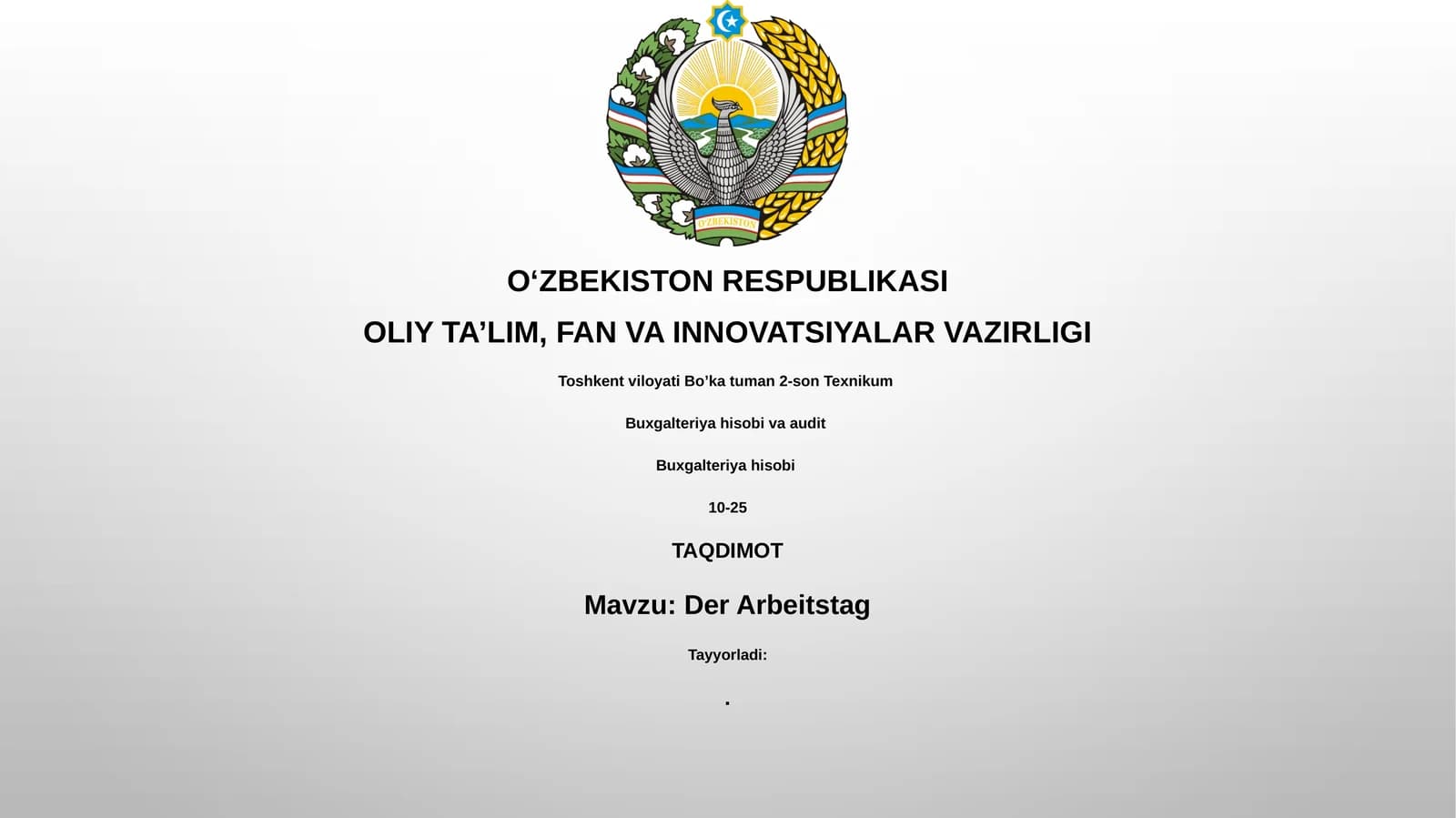 Der Arbeitstag