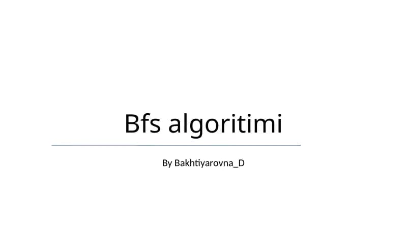 Bfs algoritimi
