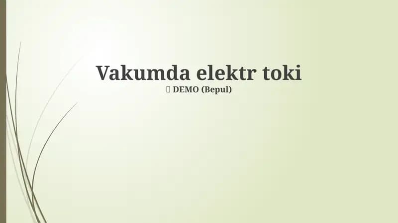 Vakumda elektr toki