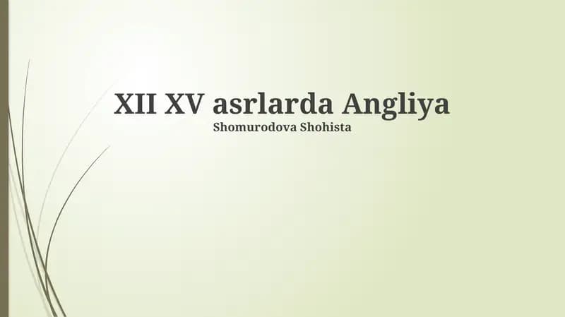 Angliya XII XV asrlarda