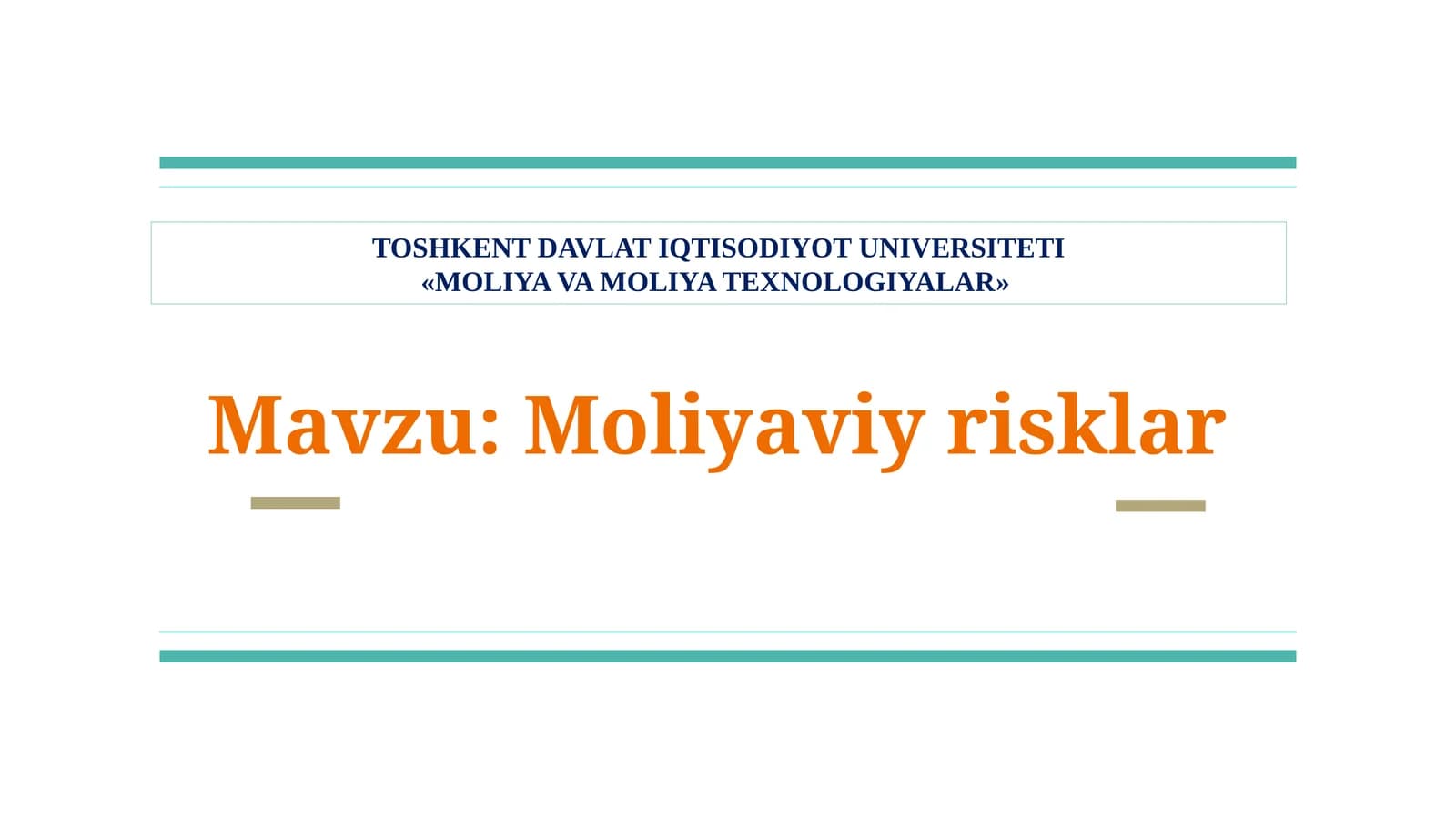 Moliyaviy risklar