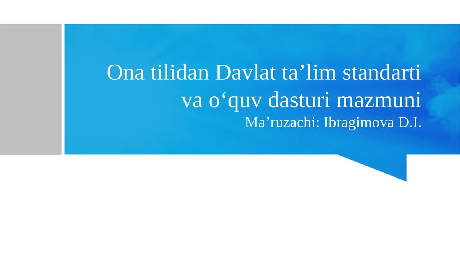 Umumiy O‘rta Ta’limning Davlat Ta’lim Standarti