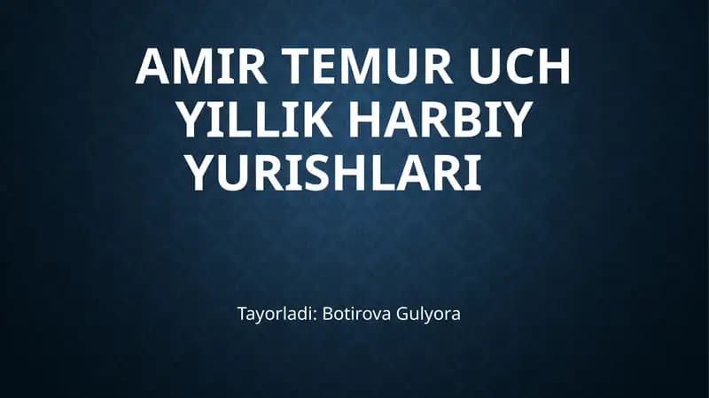 Uch yillik harbiy yurishlari