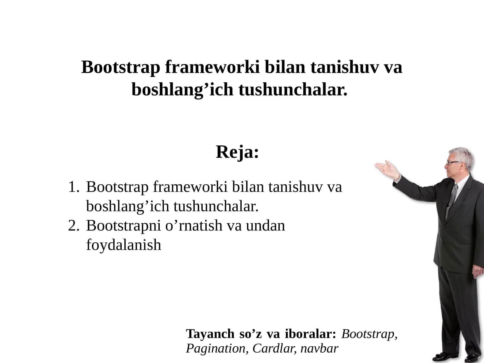 Bootstrap frameworki bilantanishuvvaboshlang’ichtushunchalar