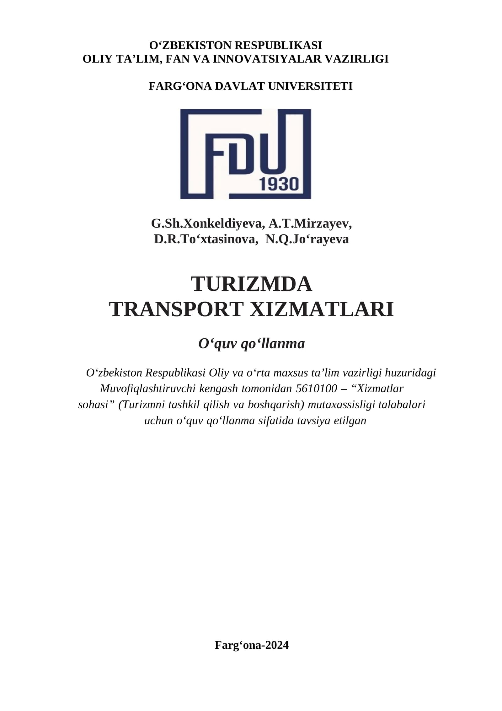 Turizmda transport xizmatlari
