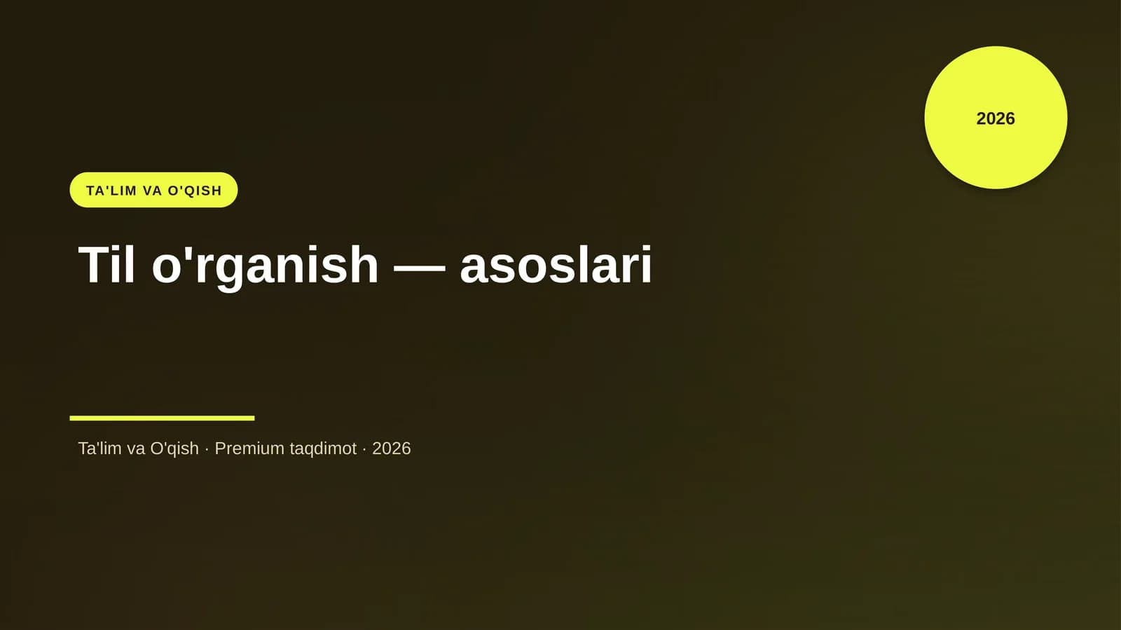 Til o'rganish — asoslari