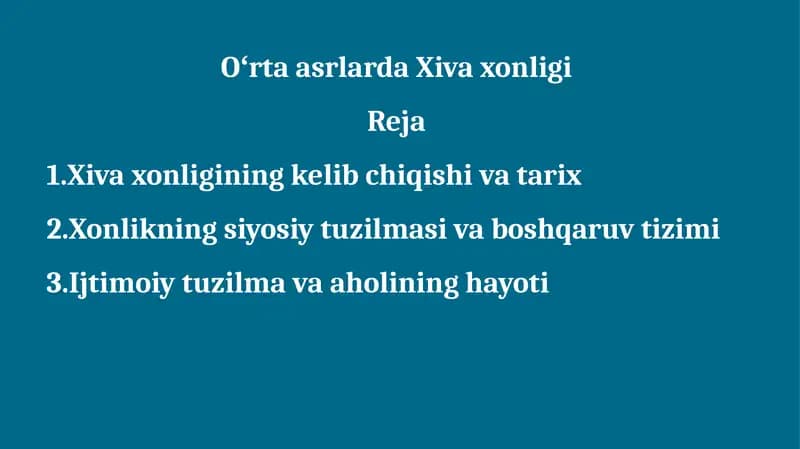 Oʻrta asrlarda Xiva xonligi