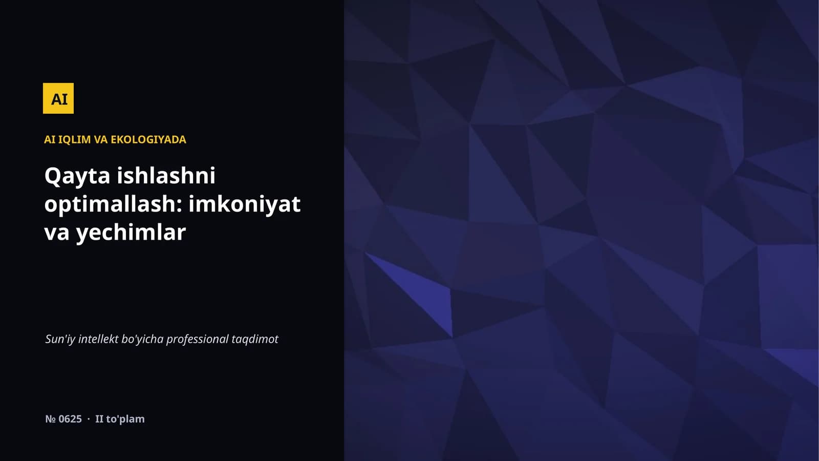 AI IQLIM VA EKOLOGIYADA