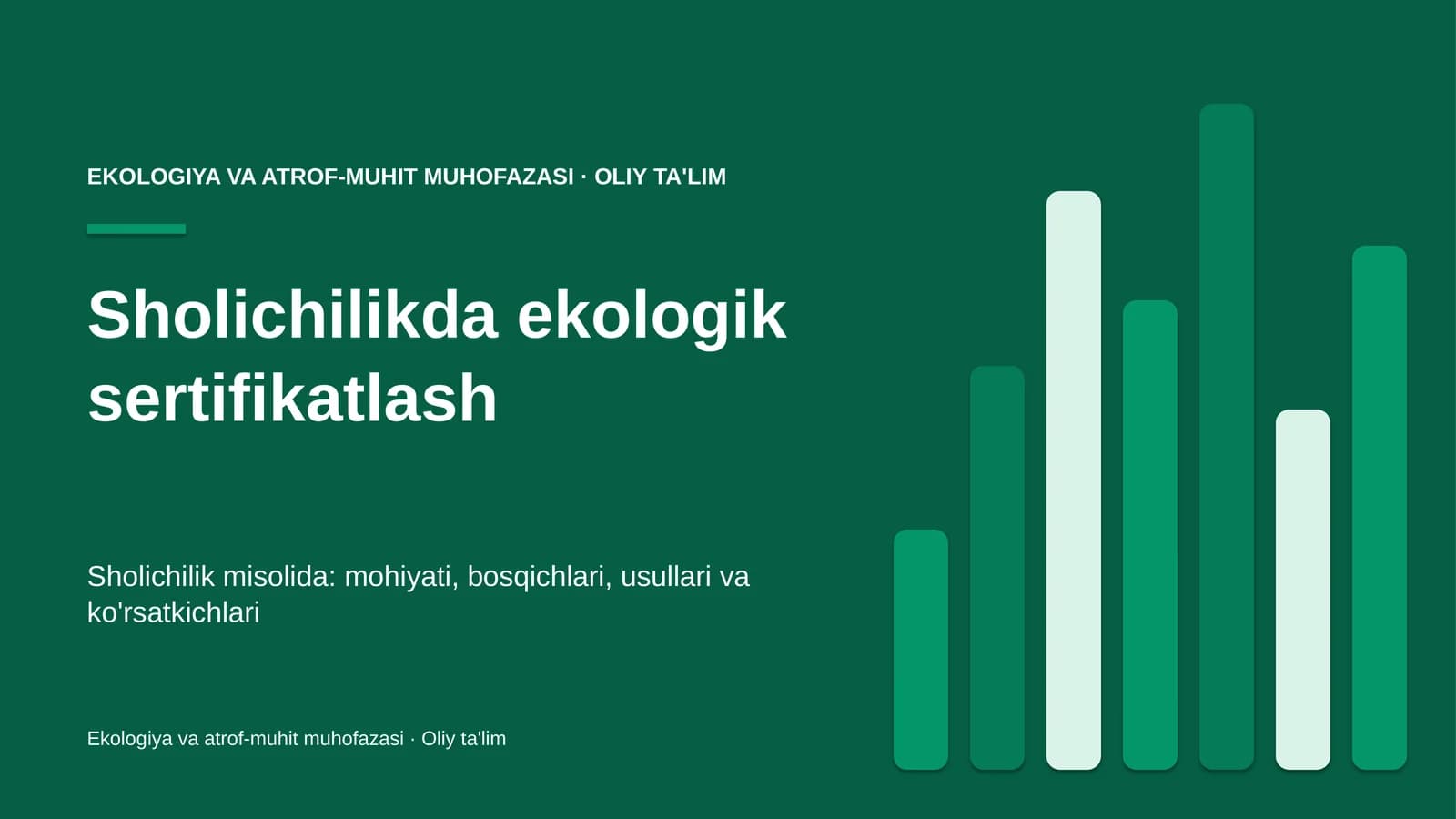 Sholichilikda ekologik sertifikatlash