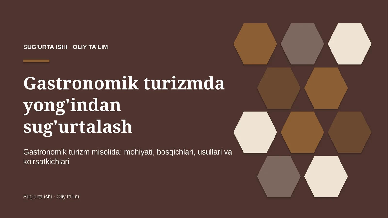 Gastronomik turizmda yong'indan sug'urtalash