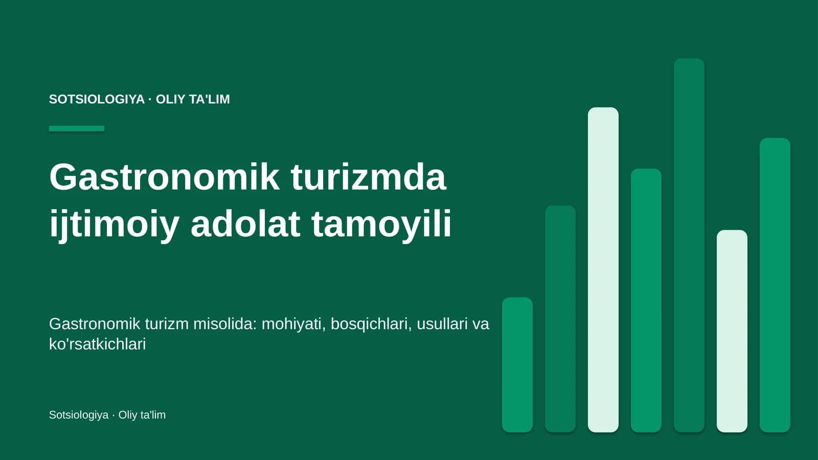 Gastronomik turizmda ijtimoiy adolat tamoyili