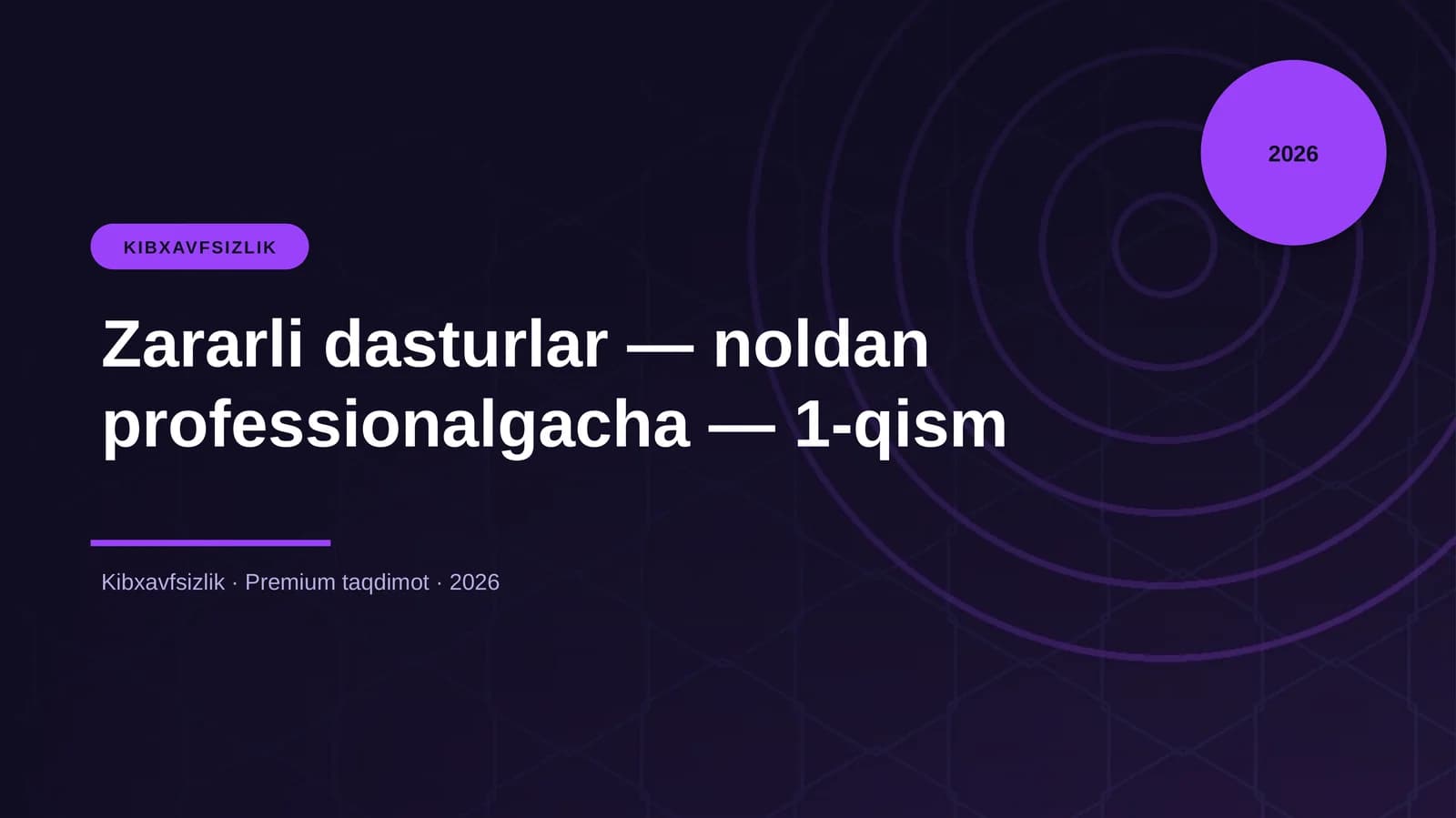 Zararli dasturlar — noldan professionalgacha — 1-qism