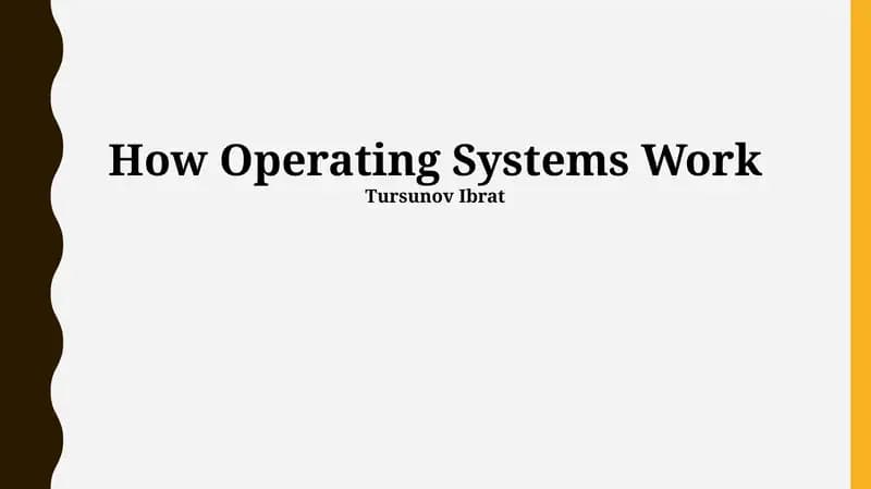 How Operating Systems Work
