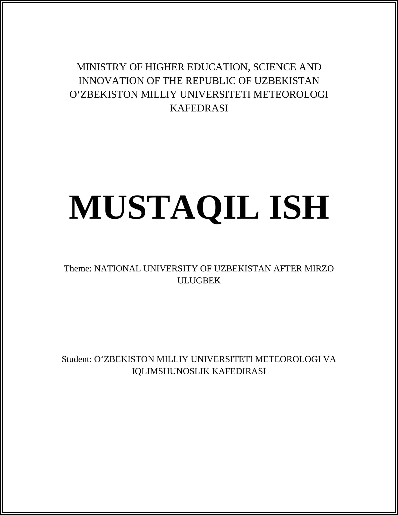MUSTAQIL ISH