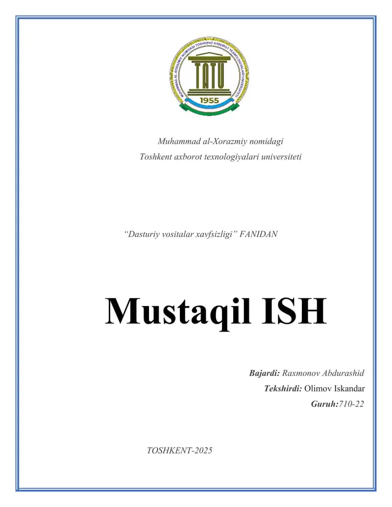 Pentesting usul va vositalarining tahlili.