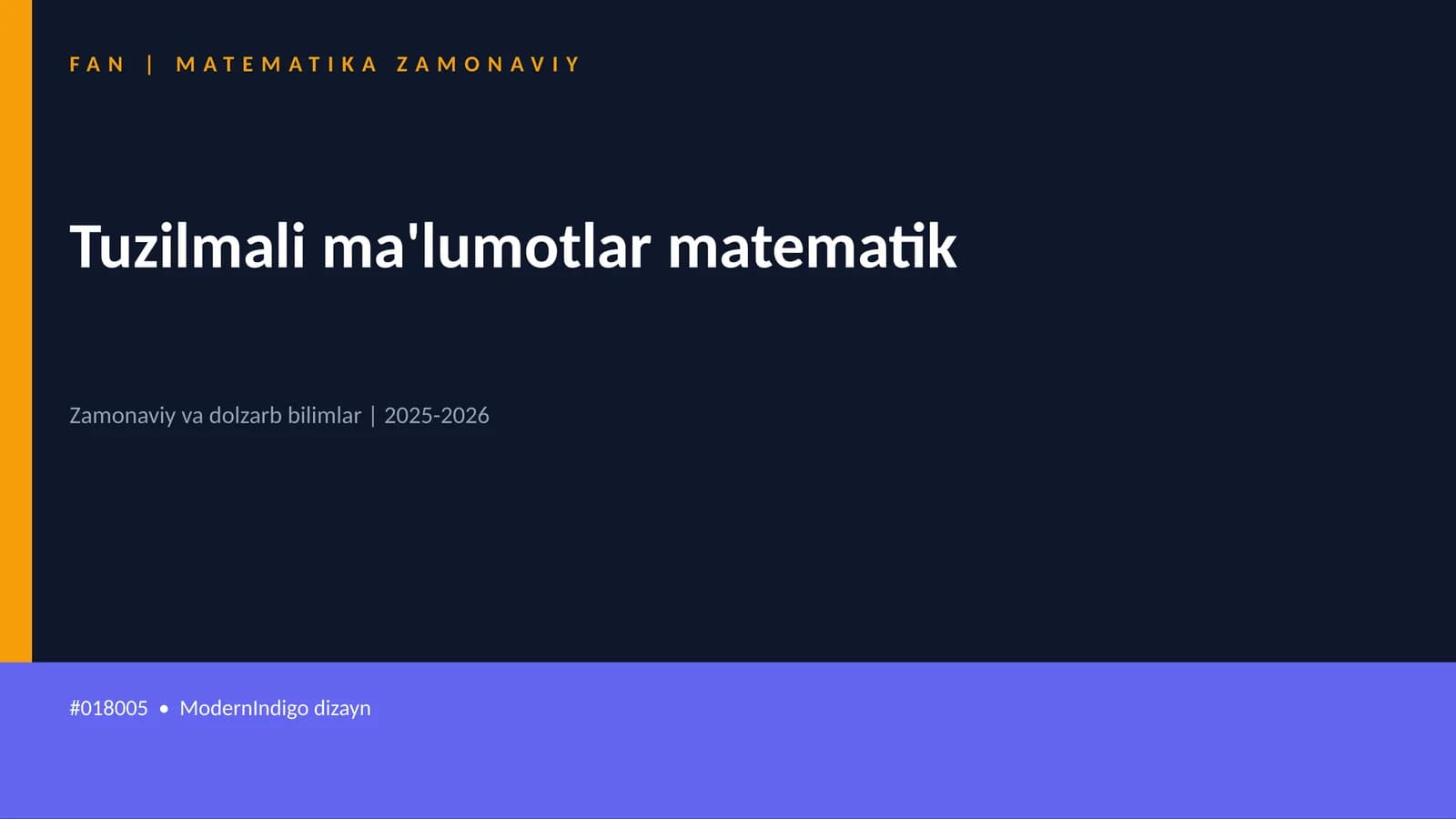 MATEMATIKA ZAMONAVIY