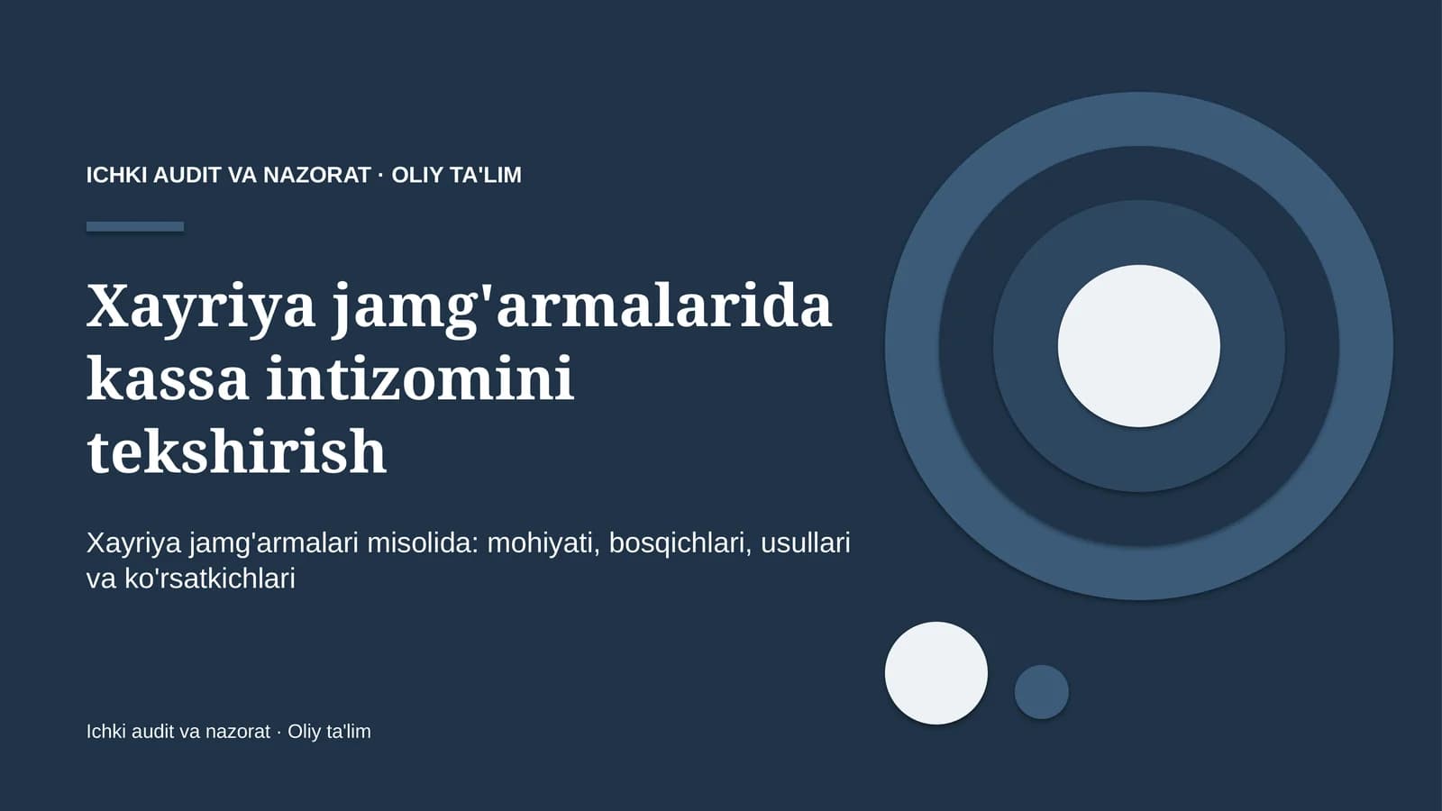 Xayriya jamg'armalarida kassa intizomini tekshirish