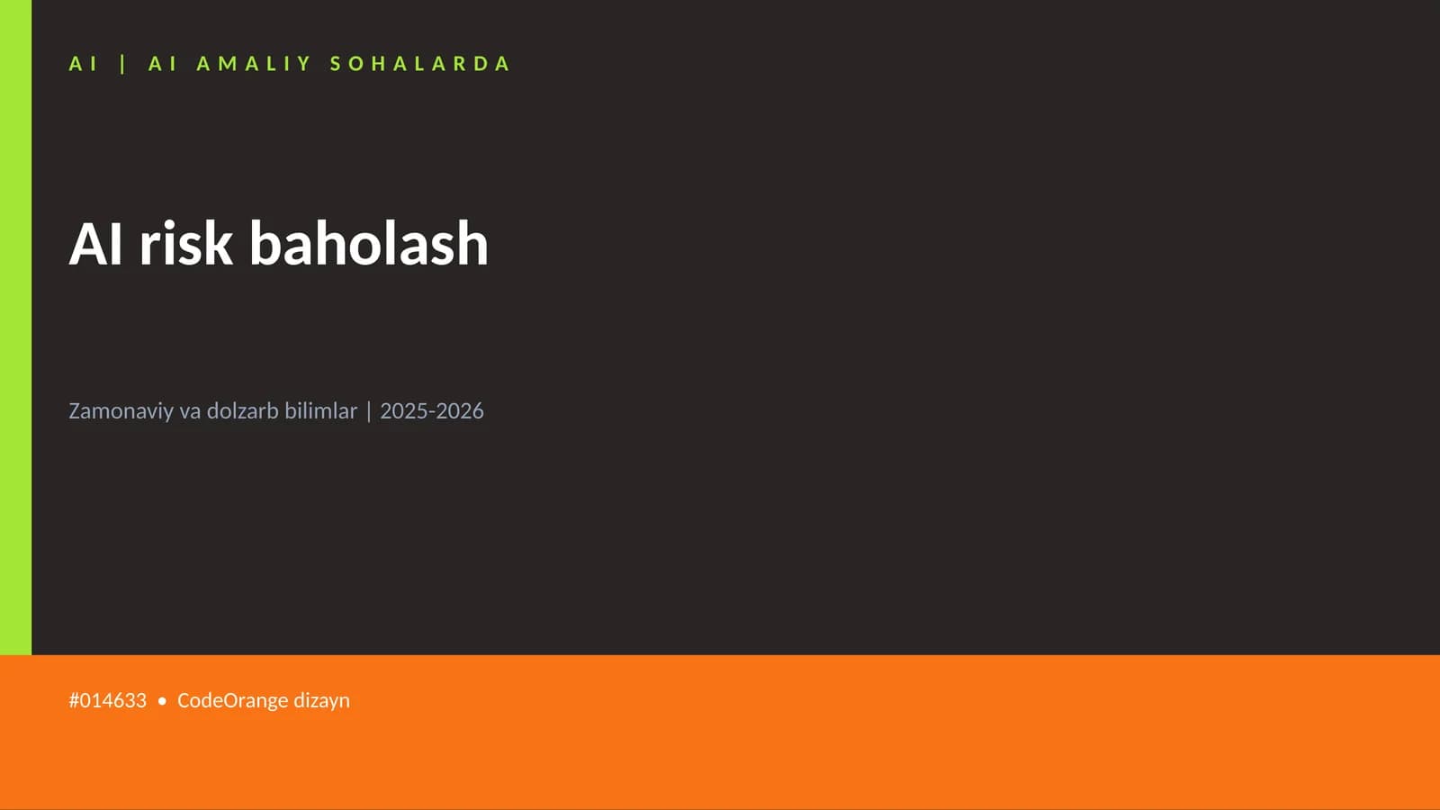 AI AMALIY SOHALARDA
