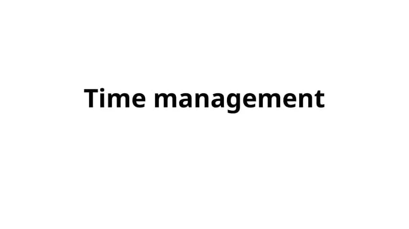 Time Management