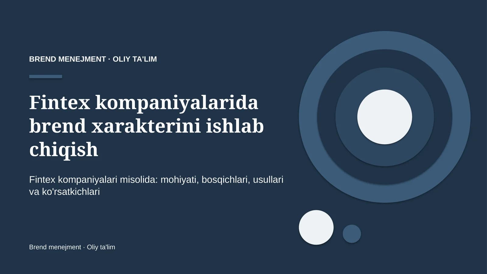 Fintex kompaniyalarida brend xarakterini ishlab chiqish