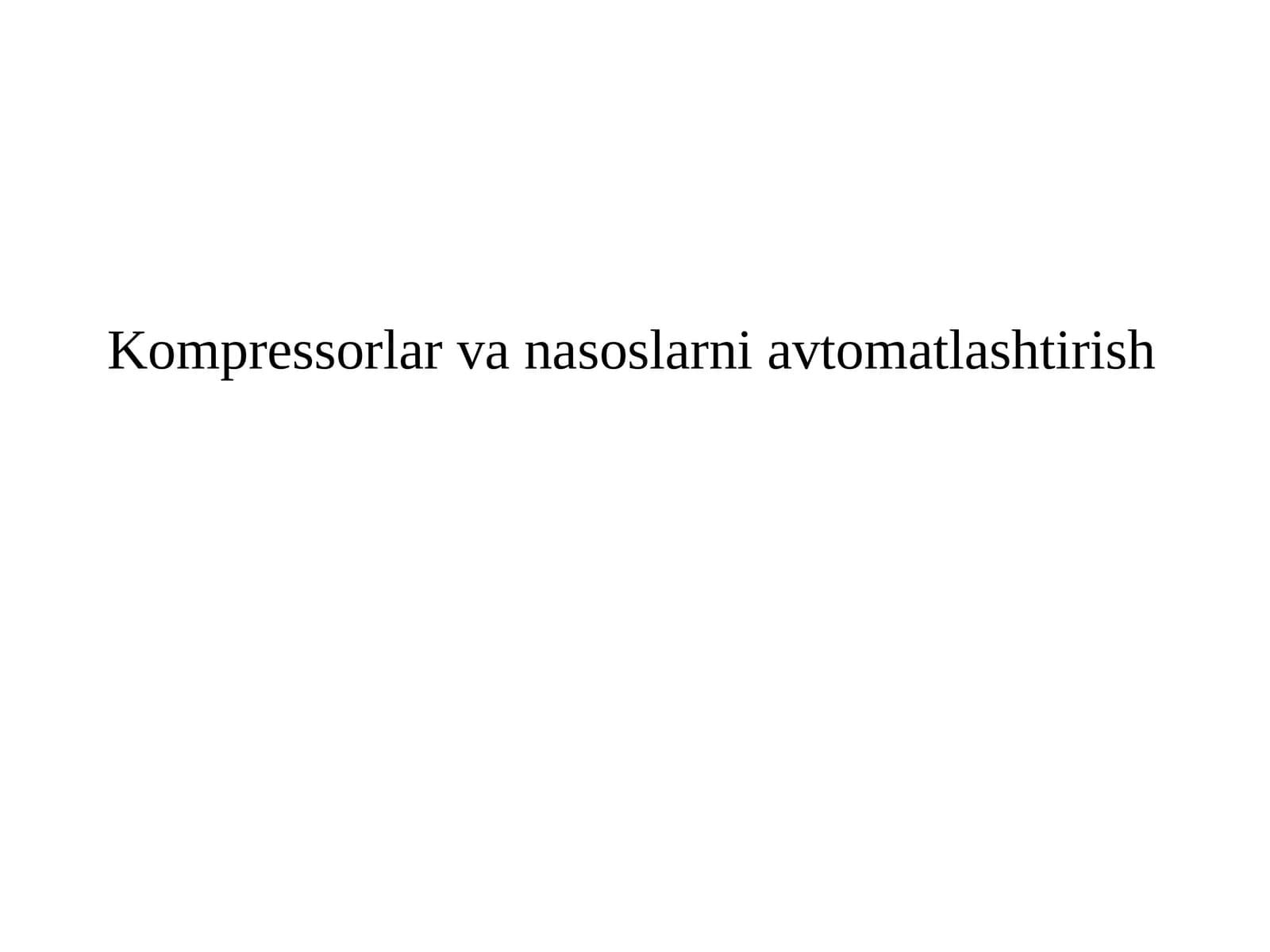 Nasoslarning klassifikatsiyasi
