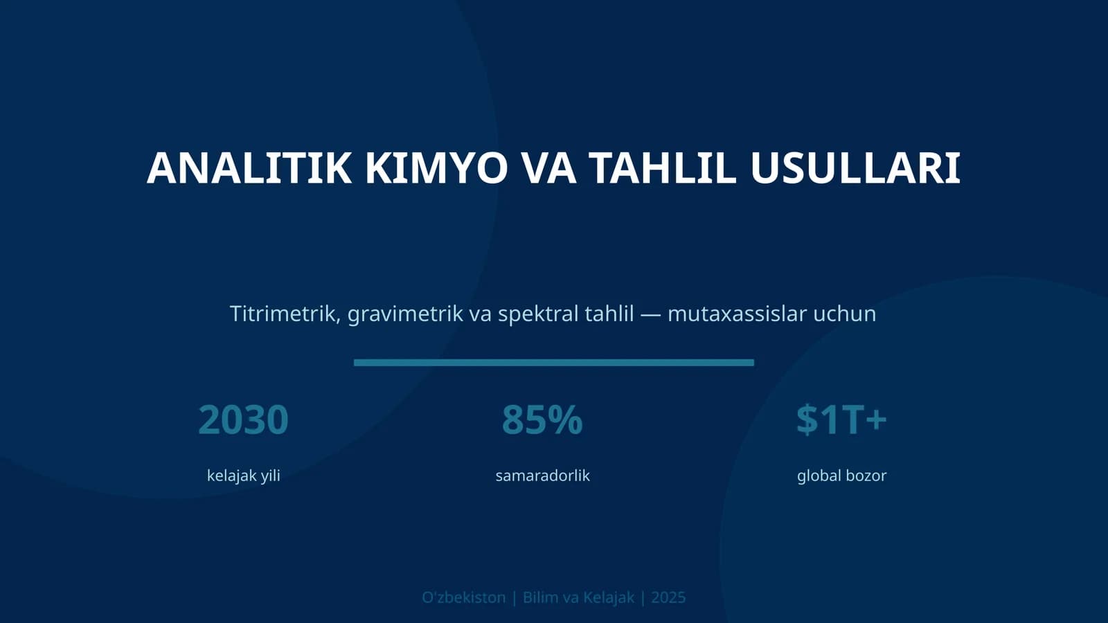 ANALITIK KIMYO VA TAHLIL USULLARI